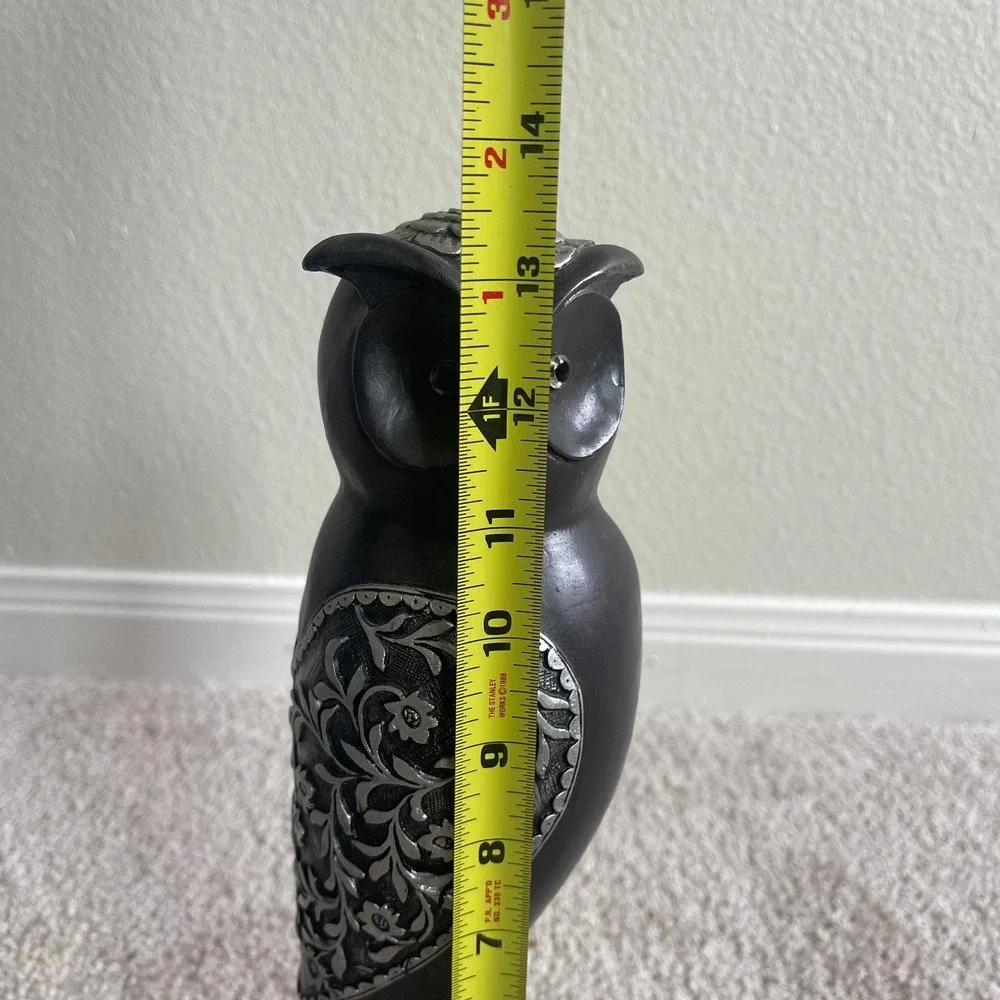 Three Hands Corp‎ Black Owl Figurine Sculpture Decorative Accent 42984